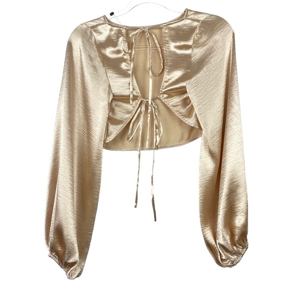 NWT LOVERS & FRIENDS Britt Top & Pants Set Champagne Gold Crop Top NEW Small S - Picture 6 of 16